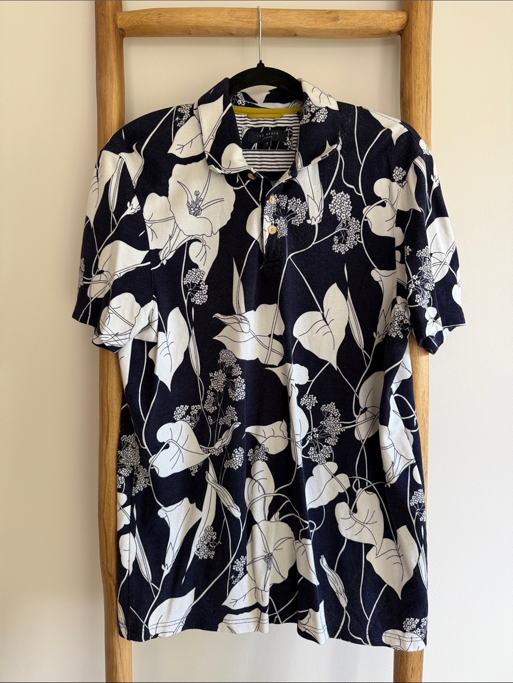 Ted Baker Navy and White Floral Polo